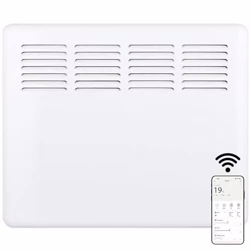 MYLEK 1000W Smart WiFi Electric Panel Convector Heater, White, Wall Mounted or Freestanding, W: 51 cm – 1