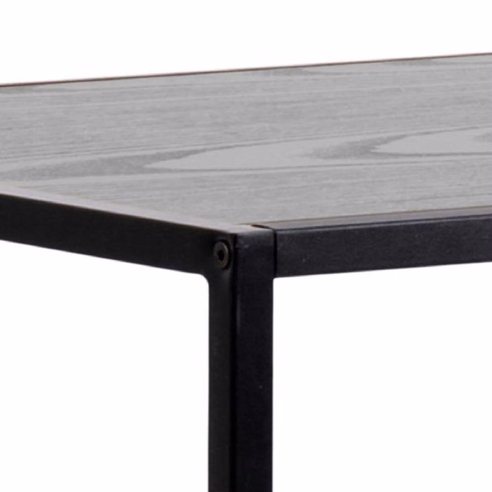 netfurniture Belgravia Industrial Bar Table with Black Ash Top and Black Metal Frame – 4