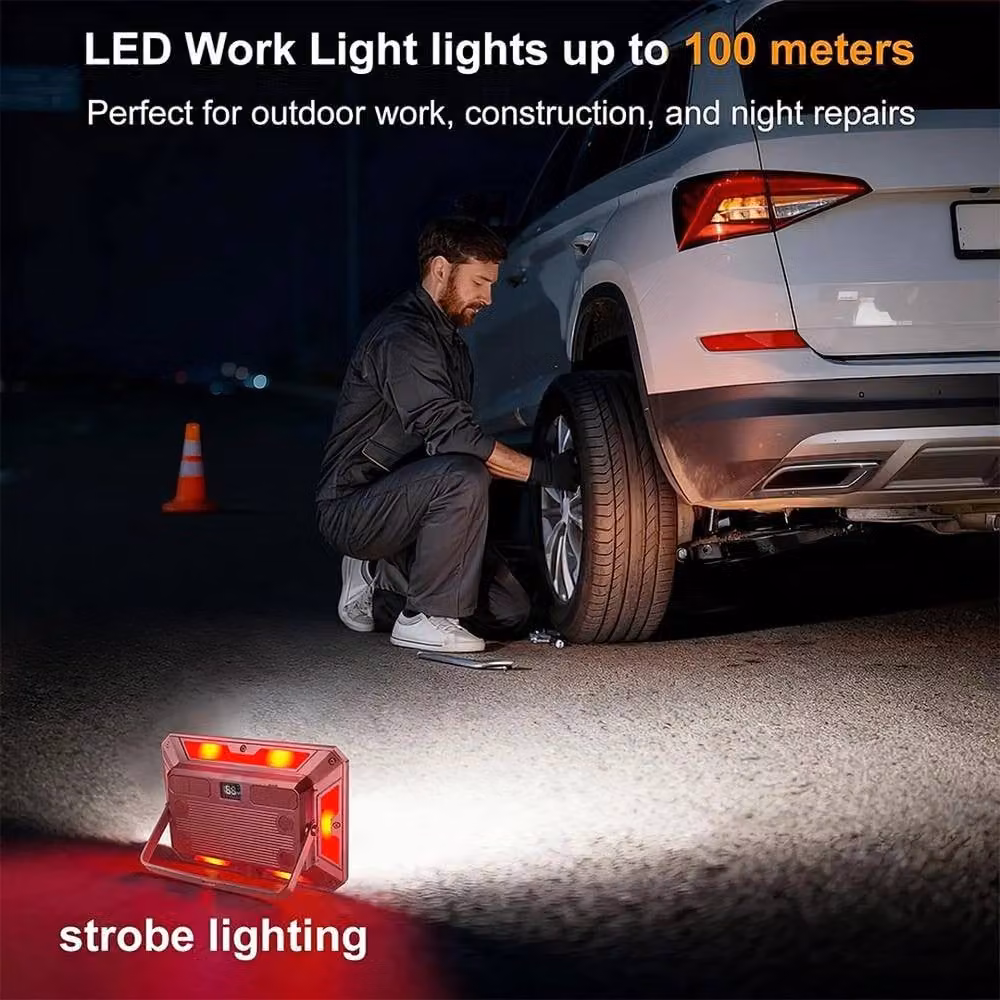 NESTLUNE Rechargeable Dimmable LED Portable Magnetic Work Light in Silver – 4