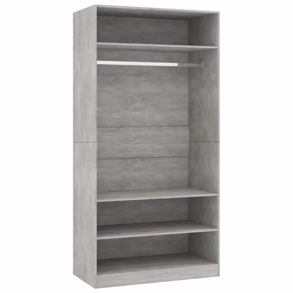 Berkfield Home Modern Wardrobe in Concrete Grey, W/D/H: 100 x 50 x 200 cm – 2