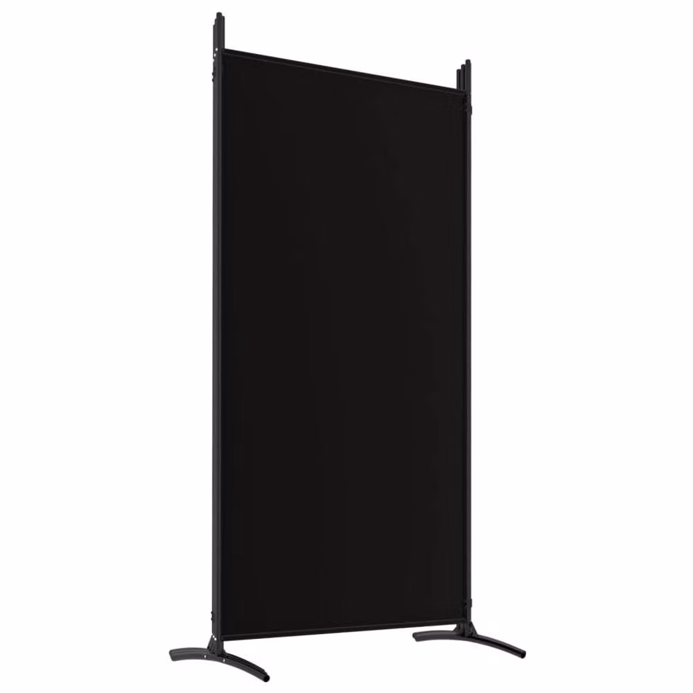 Berkfield Home 5-Panel Fabric and Metal Room Divider, Black, W: 433 cm, H: 180 cm – 4