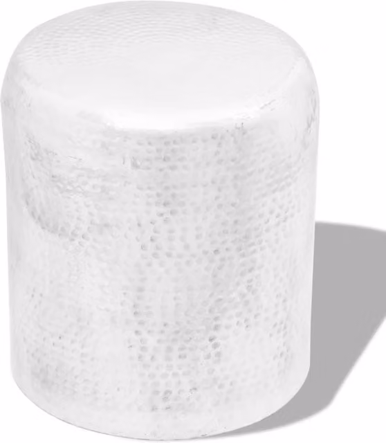 Berkfield Home Hammered Aluminium Stool and Side Table in Silver