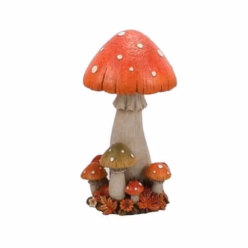 The Straits Trading Multicolour Dotted Mushroom Figurine Resin Tabletop Ornament