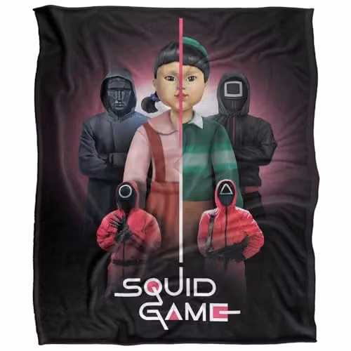 Squid Game Season 3 Poster Super Soft Fleece Throw Blanket, White, W: 152 cm, D: 127 cm