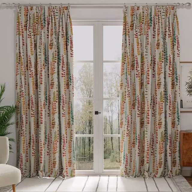 Terrys Made to Measure Rumba Blackout Cotton Fabric Panel Curtain in Multicolour Floral Design