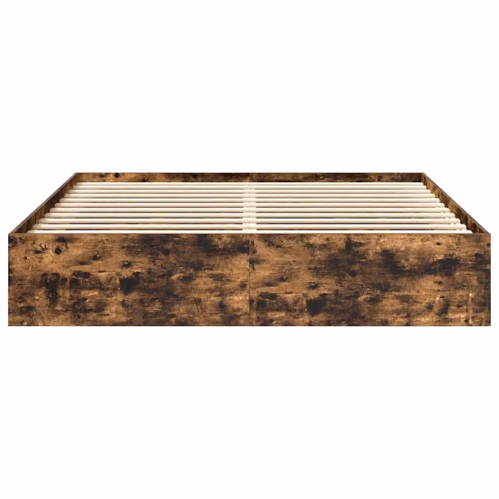 Berkfield Home Modern Bed Frame in Smoked Oak Brown, W/D/H: 200 x 200 x 35 cm – 3