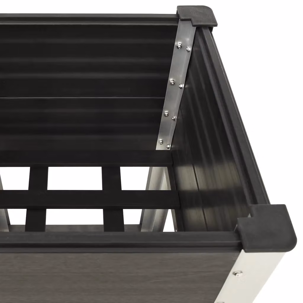 Berkfield Home Garden Raised Bed with Shelf in Grey WPC, W/D/H: 50 x 50 x 90 cm – 3