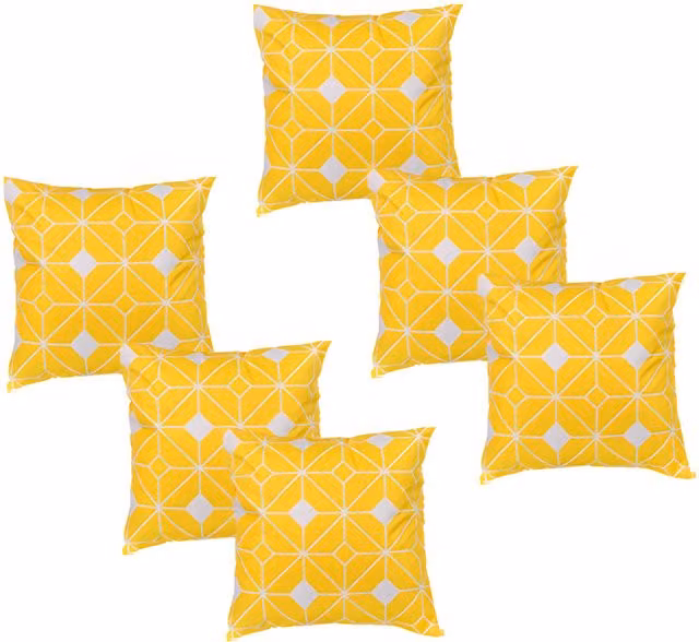 Gardenista Tangiers Yellow Printed Water Resistant Outdoor Scatter Cushion