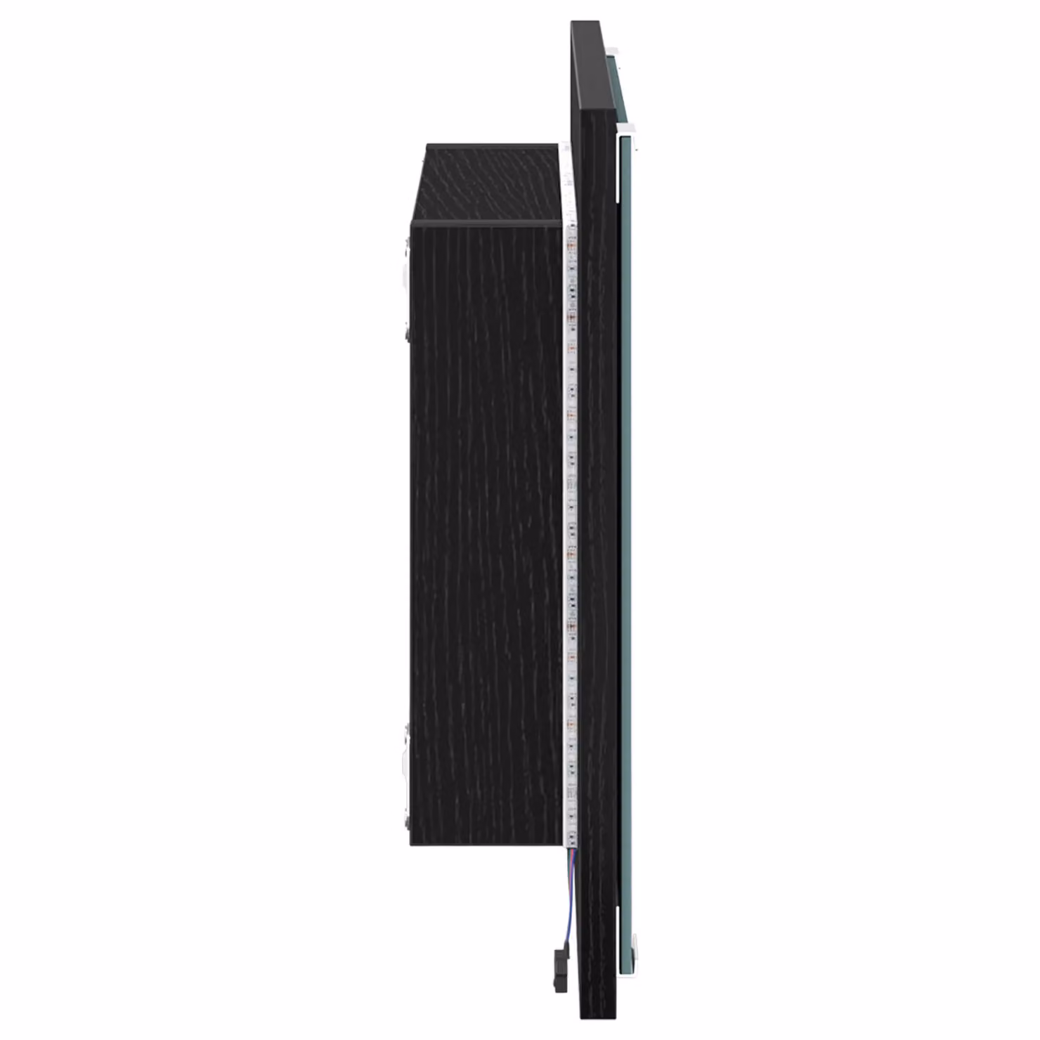 Berkfield Home LED Bathroom Wall Mirror in Black Wood, W/D/H: 37 x 8.5 x 40 cm – 3