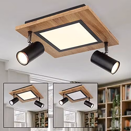Globo Lighting Modern LED Ceiling Light in Brown, Black and White with 2 Bulbs Included, W: 30 cm – 2