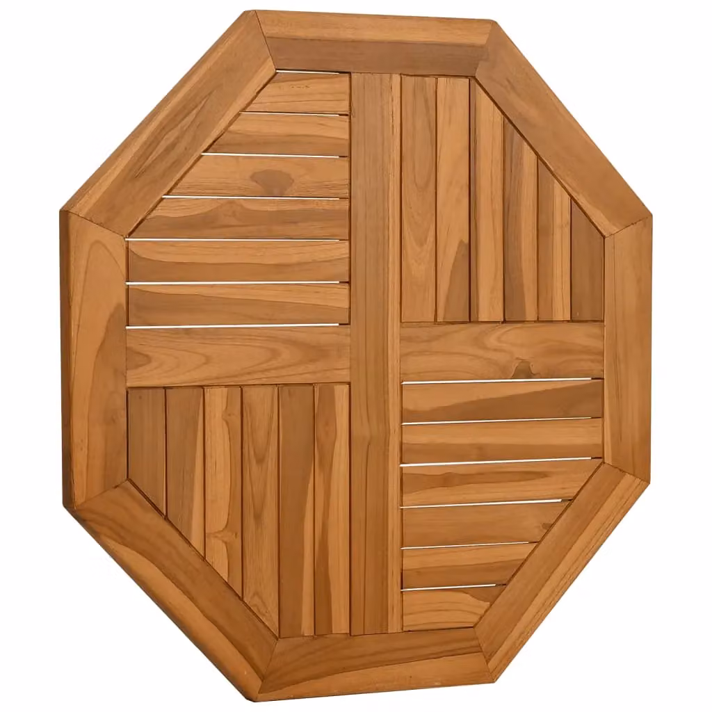 Berkfield Home Octagonal Solid Wood Teak Table Top, Brown, W/D/H: 70 x 70 x 2.5 cm – 2