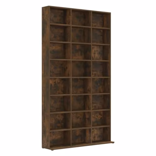 vidaXL CD Cabinet in Smoked Oak, W/D/H: 102 x 23 x 177.5 cm