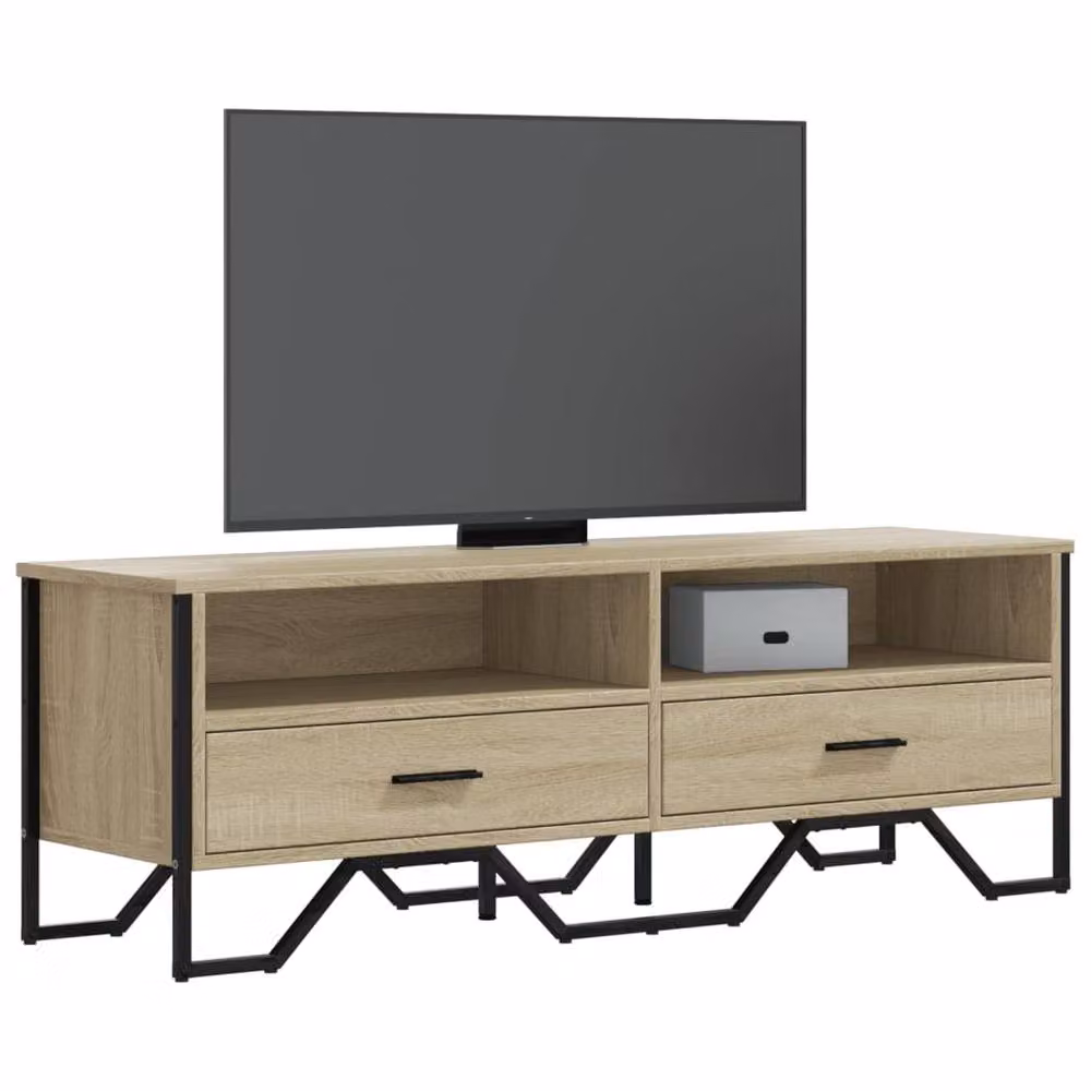 Berkfield Home TV Cabinet in Beige Sonoma Oak, W/D/H: 122 x 34 x 41 cm – 2