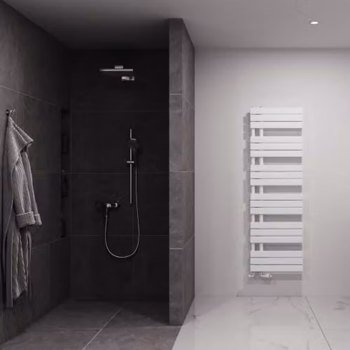 UK Radiators Tristan White Flat Tube Designer Heated Towel Rail, H: 156.4 cm x W: 50 cm – 2