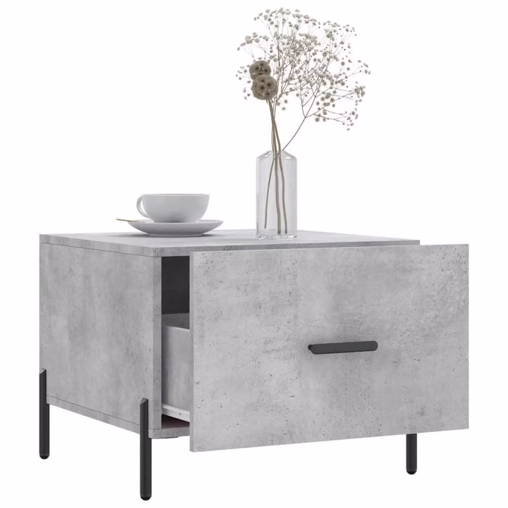 Berkfield Home Set of 2 Square Coffee Tables in Concrete Grey, W/D/H: 50 x 50 x 40 cm – 2