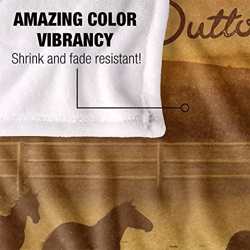 LOGOVISION Yellowstone Dutton Ranch Ride Silky Touch Super Soft Fleece Throw Blanket, Multicolour, W: 91 cm, D: 147 cm – 4
