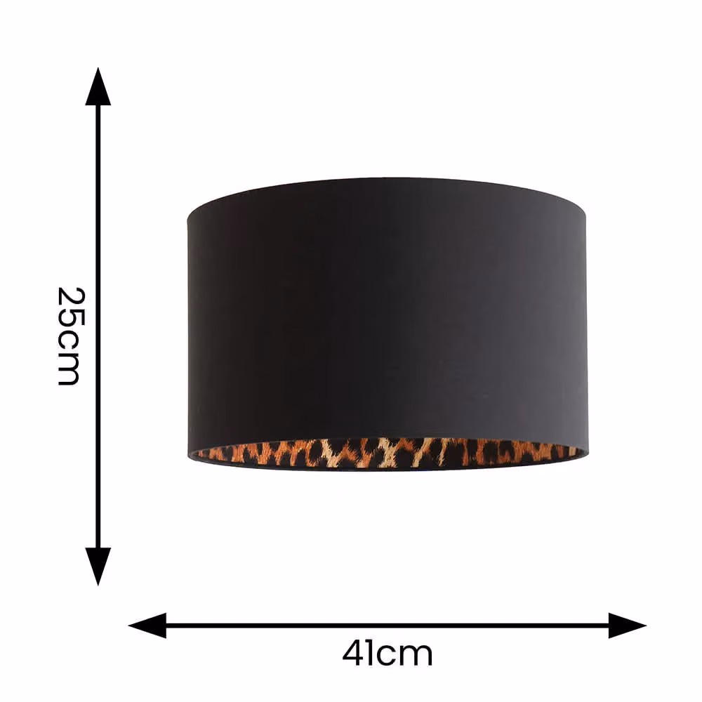 ValueLights Oasis Black Fabric Cylinder Lamp Shade with LED Bulb, Width: 41 cm – 3