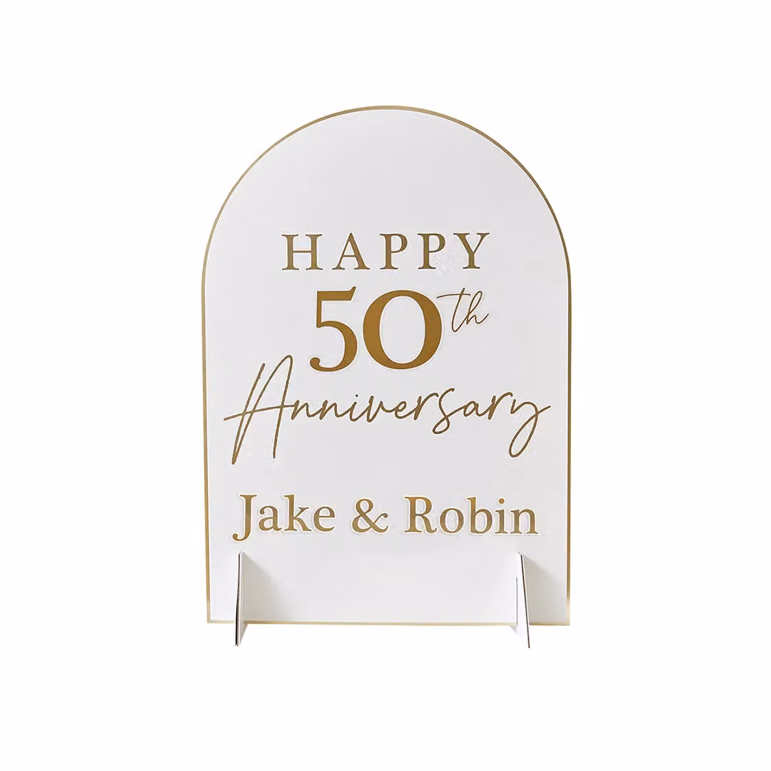 Club Green Customisable Happy Anniversary Tabletop Sign in Green, White and Multicolour – 2