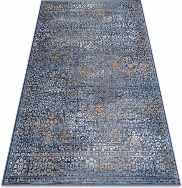 RugsX Vintage Blue Wool Rectangular Rug, W: 80 cm, L: 150 cm – 1