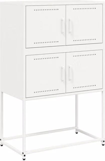 Berkfield Home Industrial White Metal Sideboard W/D/H: 68.5 x 38.5 x 107 cm