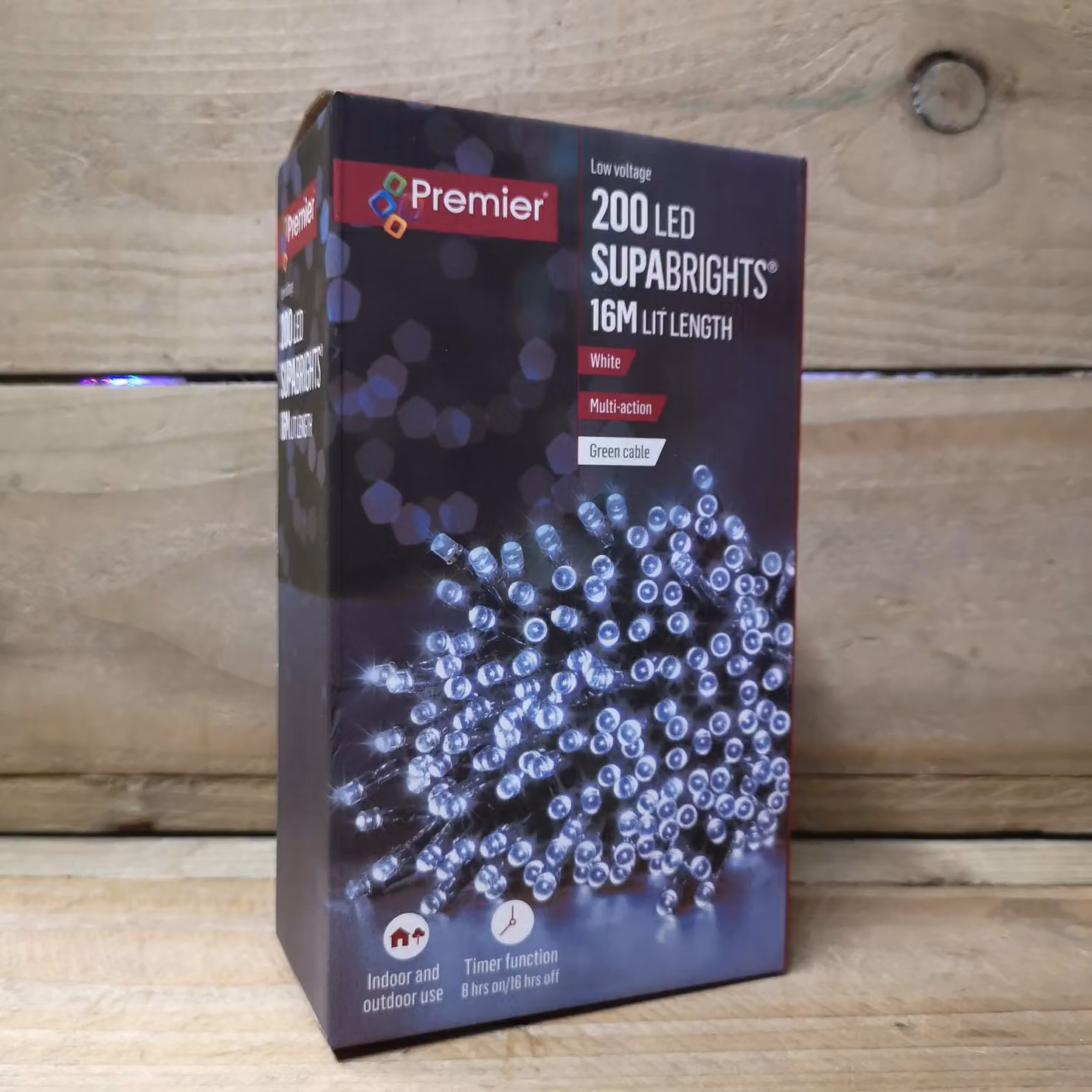 Samuel Alexander Premier Decorations 200 LED Premier SupaBrights Christmas String Lights, Cool White, 16m, Mains Operated with Timer – 3