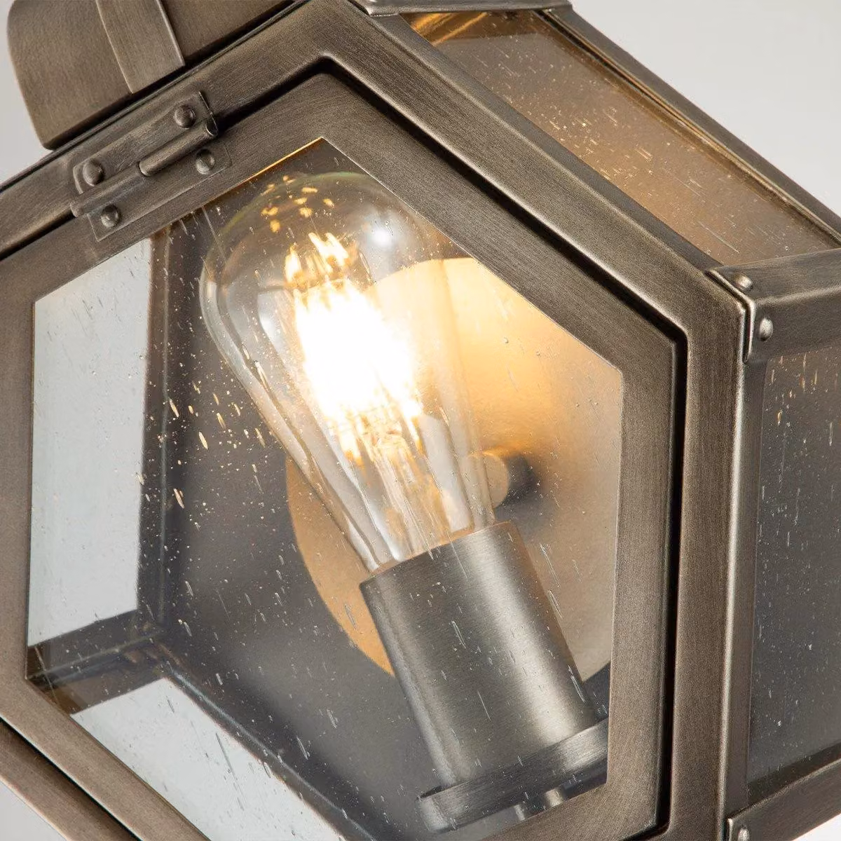 Quoizel Heath Outdoor Wall Lantern in Burnished Bronze and Brown with Transparent Glass, IP44 Rated – 3