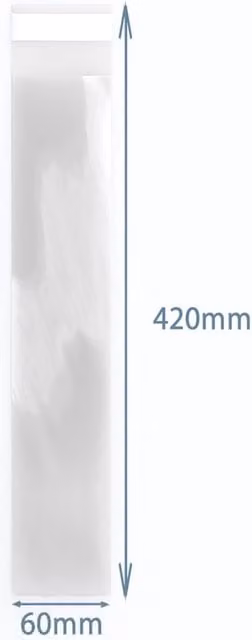 KDMK Transparent Yellow Polypropylene Plastic Film Bags 420 x 60 mm