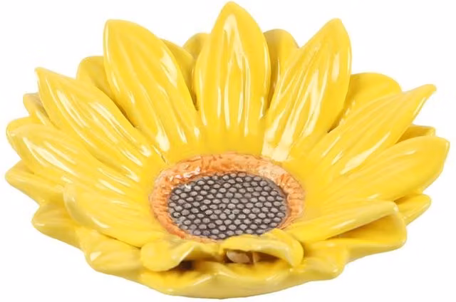 KDMK Sunshine Blossom Organic Ceramic Floral Trinket Dish Bowl, Yellow