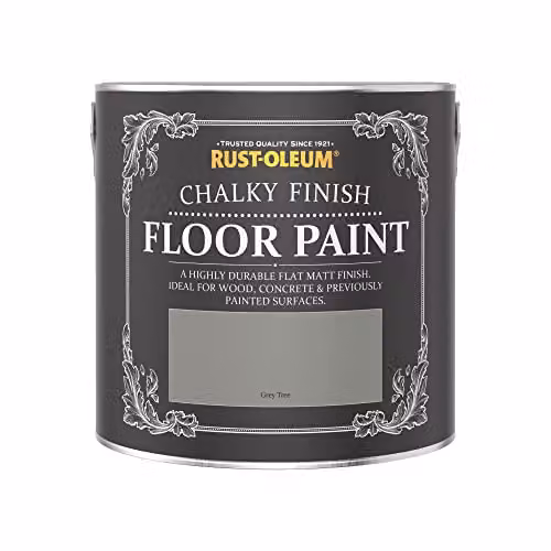 Rust-Oleum Grey Scratch-Proof Water-Based Floor Paint in Matt Finish, Grey Tree, 2.5 l – 3