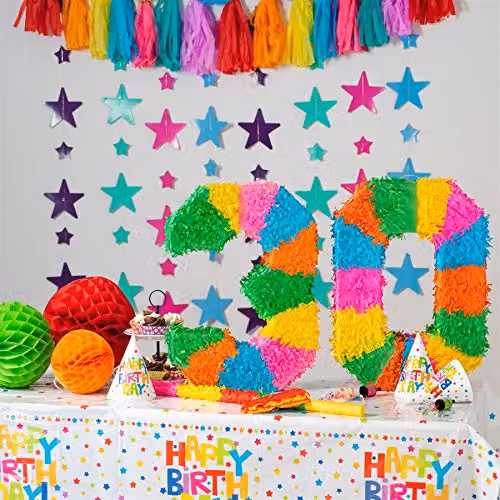 Fax Potato 30th Birthday Piñata Set with Pink Stick and Blindfold in Pink, Purple and Multicolour – 3