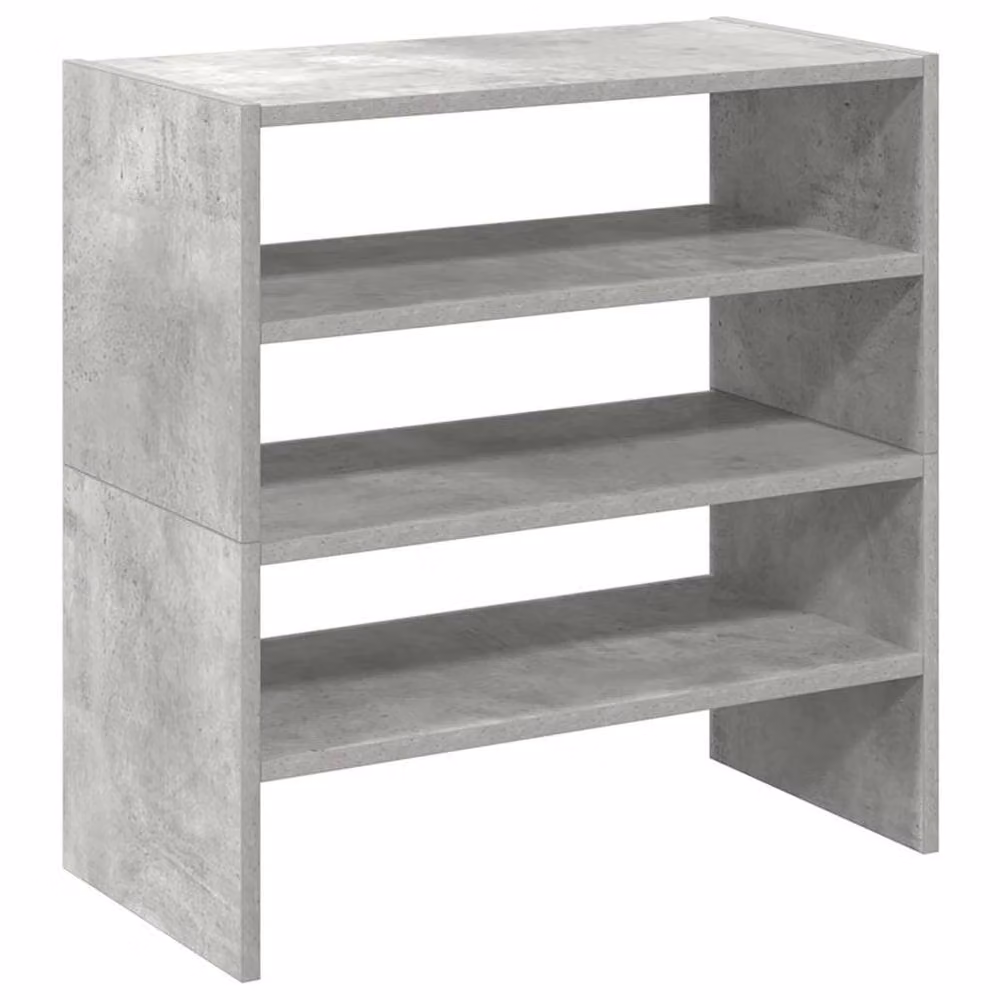 Berkfield Home Stackable Shoe Racks, 2 Pieces, Concrete Grey, W/D/H: 60 x 30 x 30.5 cm – 2