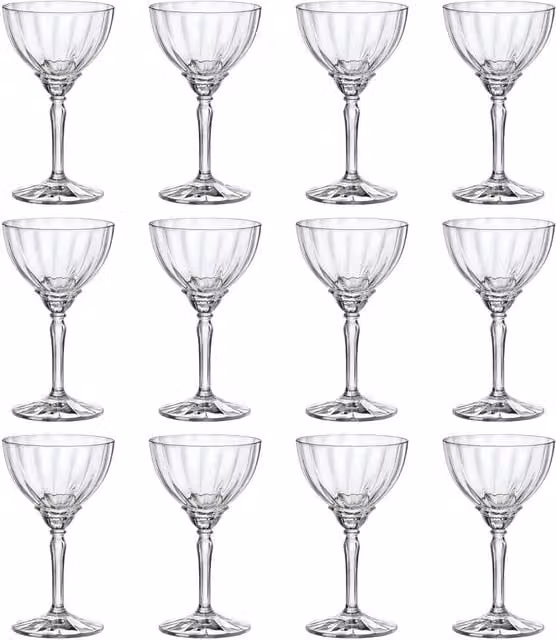 Bormioli Rocco Florian Cocktail Glasses, Clear, 240ml, Set of 12