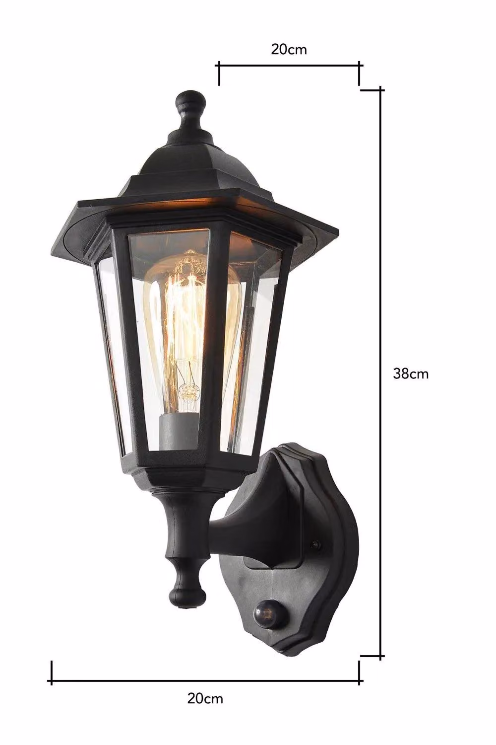 BHS Lighting Ferris Black Outdoor Wall Lantern with Motion Sensor and IP44 Rating – 4