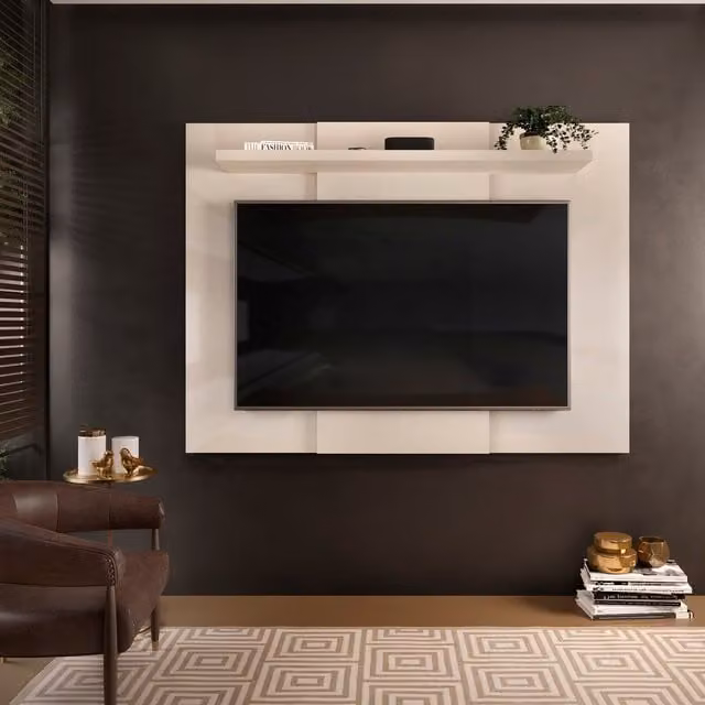 Core Products Ltd Lido Wall Mounted TV Unit in White and Grey Glossy Finish