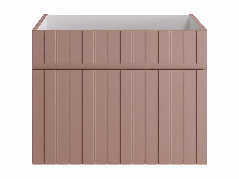 Vente-unique SATARA Pink Ribbed Wall-Hung Vanity Unit W: 60 cm, D: 46 cm, H: 46 cm – 2