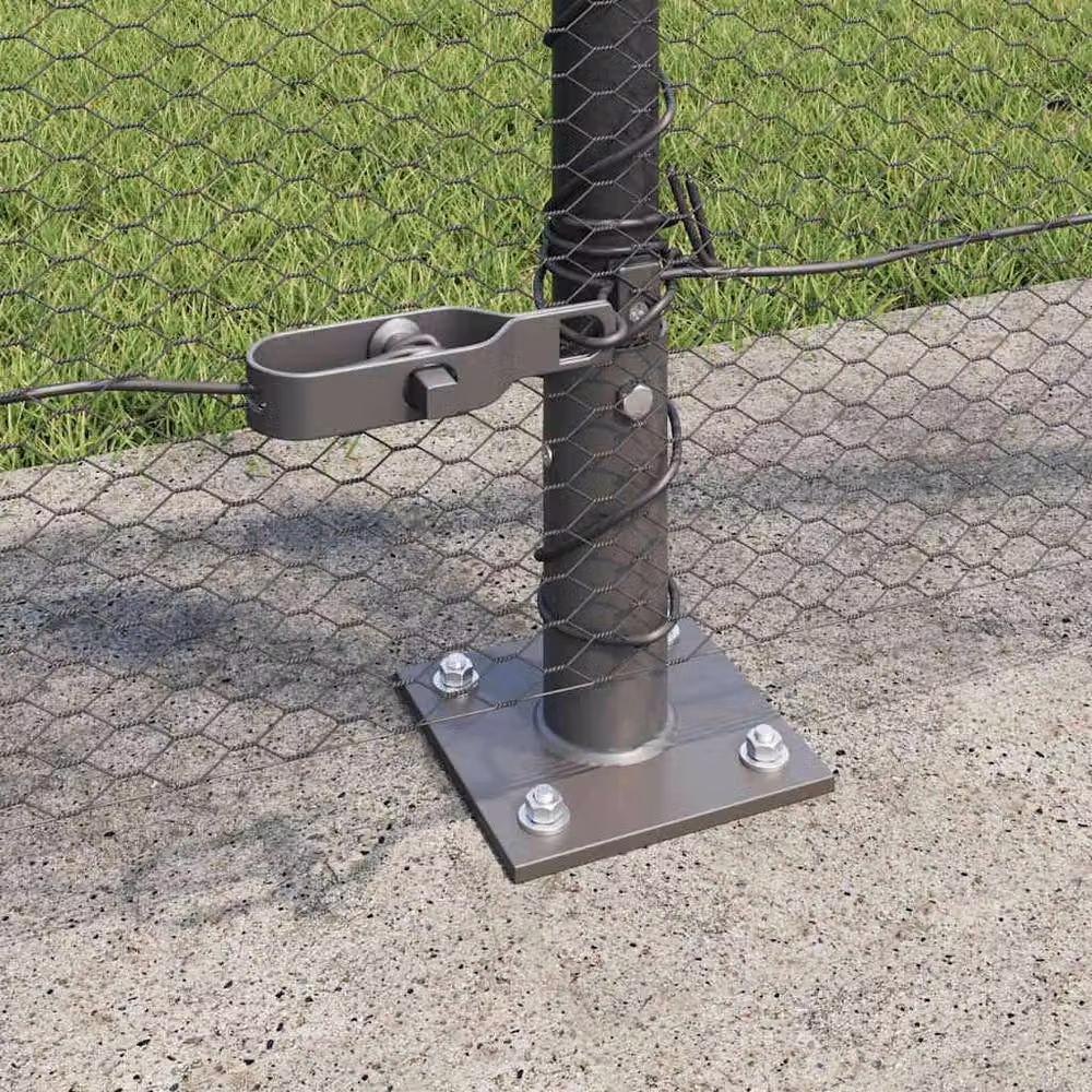 Berkfield Home Grey Powder-Coated Steel Hexagon Fence, 1 x 100 m – 3