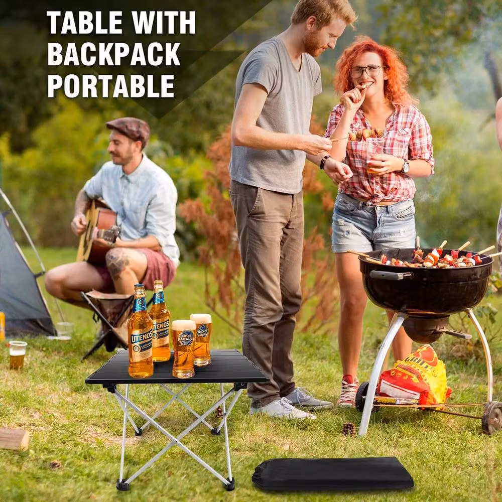 SPETLEK Black Adjustable Folding Table Trestle, W: 100 cm, D: 60 cm, H: 32 cm – 4
