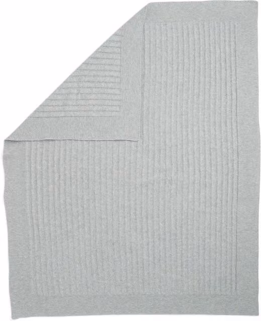 Mamas & Papas Ocarro 2 Heritage Grey Striped Knitted Childrens Blanket