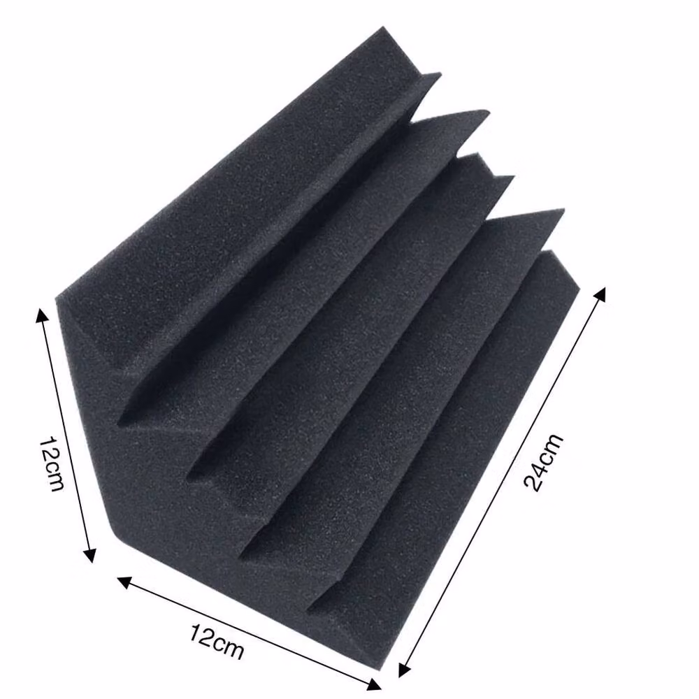 Hinsinc 12-Piece Acoustic Foam Corner Bass Trap, Black – 2