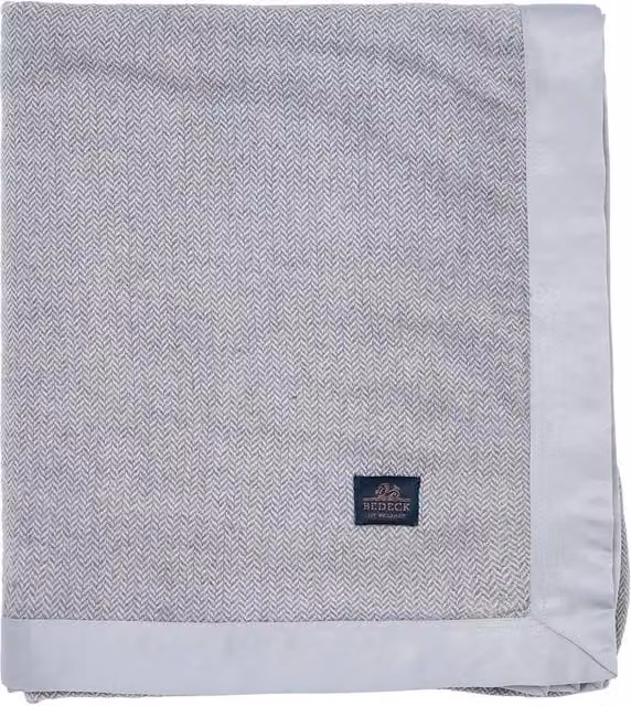 Bedeck of Belfast Ellis Pure Wool Geometric Woven Throw in Silver Mix