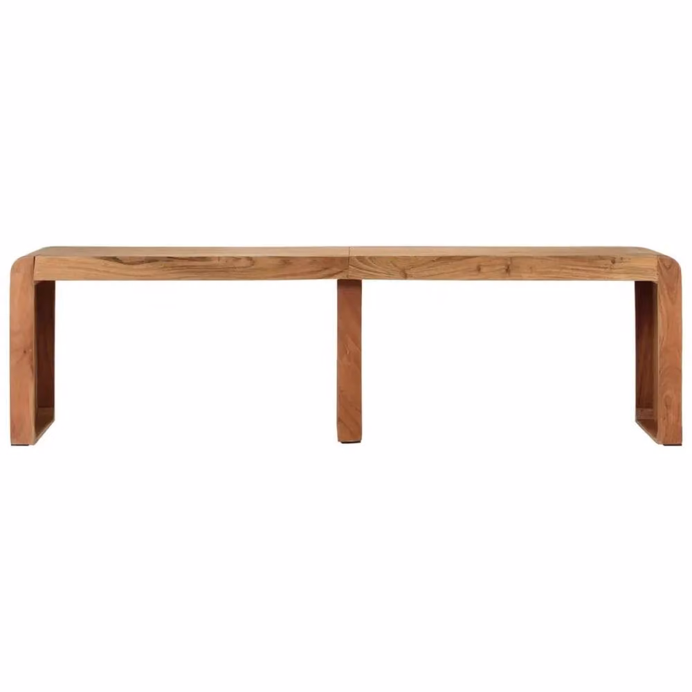 Kelvenix Solid Acacia Wood Bench in Brown, W/D/H: 160 x 38 x 45 cm – 2