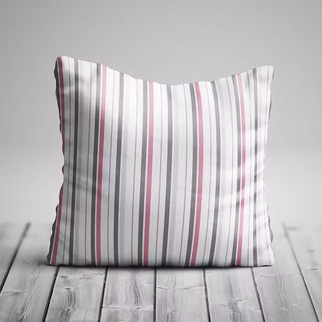 Rapport Home Pink Striped Square Cushion Cover, W/D/H: 45 x 45 x 45 cm