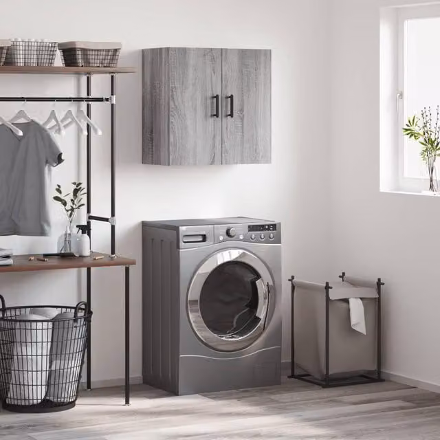 Berkfield Home Wall Cabinet in Grey Sonoma, W/D/H: 60 x 31 x 60 cm