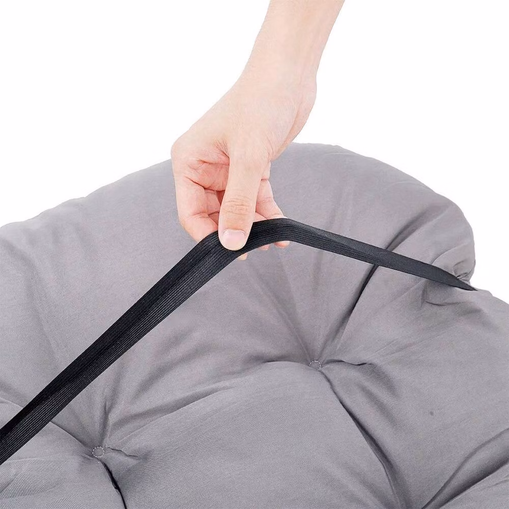 PAWNORA Breathable Cotton Chair Cushion Seat Pad, Light Grey, W: 125 cm, D: 53 cm, H: 8 cm – 3