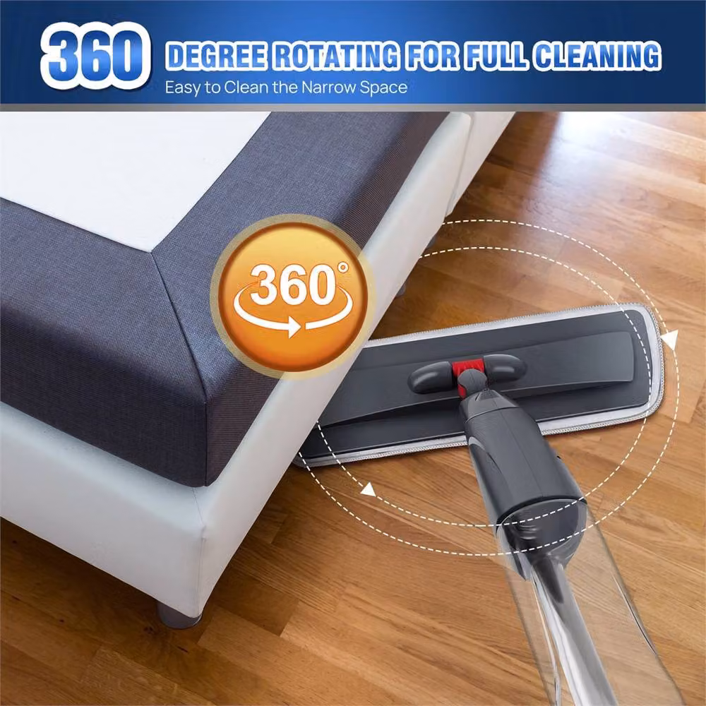 Nordara Grey Spray Mop with 700ml Water Tank and 3 Reusable Microfibre Pads – 3