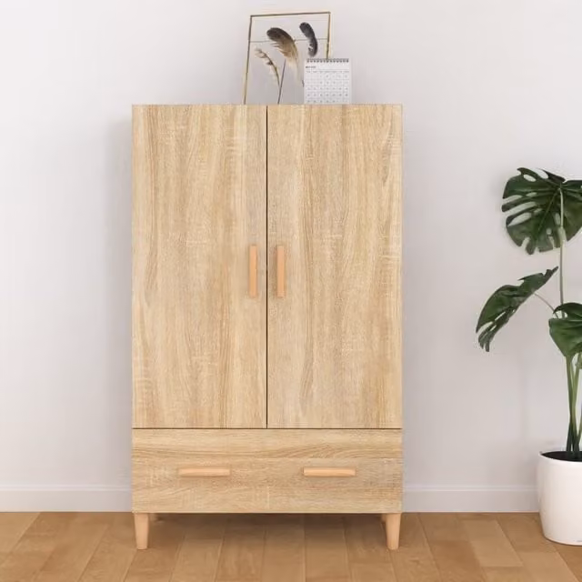 Berkfield Home Sonoma Oak Highboard in Brown, W/D/H: 70 x 31 x 115 cm – 1