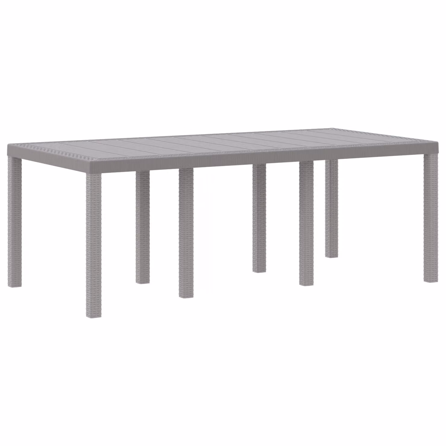 Berkfield Home Garden Table in Light Grey Poly Rattan, W/D/H: 200 x 100 x 73 cm – 2