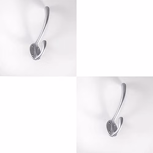 Loops 2 Pack Heavyweight One Piece Hat and Coat Hook in Satin Chrome, 76mm Projection