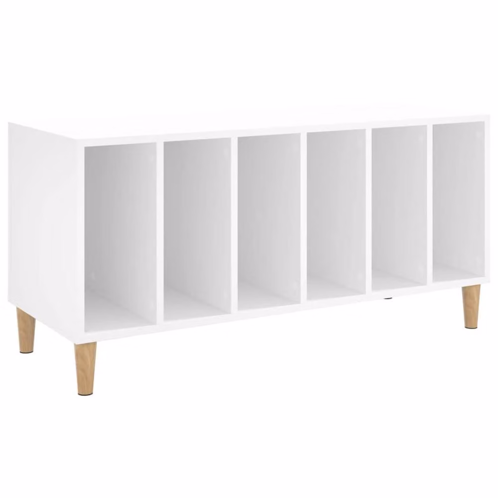 Berkfield Home Record Cabinet in White, W/D/H: 100 x 38 x 48 cm – 2