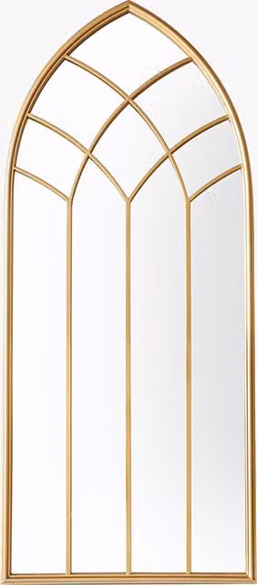 Perch & Parrow Lustre Geometric Outdoor Mirror in Gold